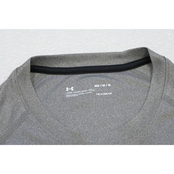 Under Armour Gym Shirt HeatGear Loose Performance Gray Athletic Mens Sz Medium - Picture 7 of 9